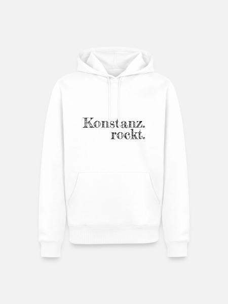 Konstanz rockt - Textdesign mit Stadtnamen - Männer Premium Bio Hoodie - Weiß