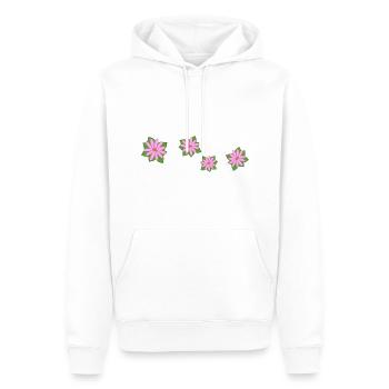 Quatre fleurs roses - Sweat à capuche Premium bio Homme - blanc - Devant - Nico (187cm)
