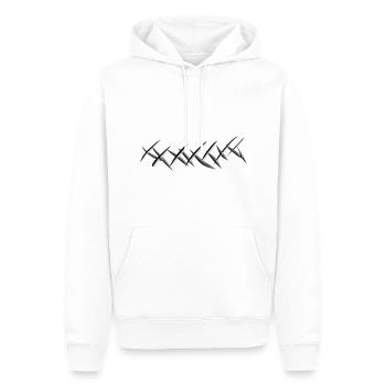 lignes transversales métal traits gris brillants - Sweat à capuche Premium bio Homme - blanc - Devant - Nico (187cm)