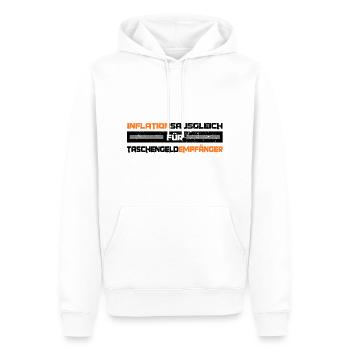 Taschengelderhöhung wegen Inflation - Männer Premium Bio Hoodie - Weiß - Vorne - Nico (187cm)