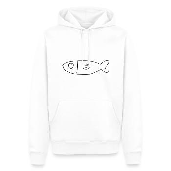 Poisson Symbole Animal - Sweat à capuche Premium bio Homme - blanc - Devant - Nico (187cm)