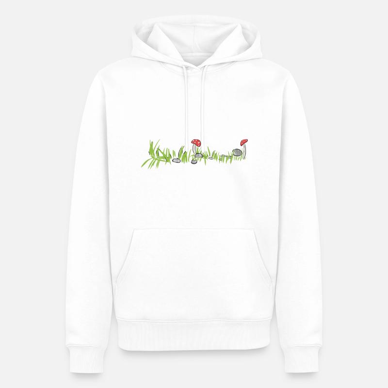 Herbe Nature Champignon Surface Sol - Sweat à capuche Premium bio Homme - blanc