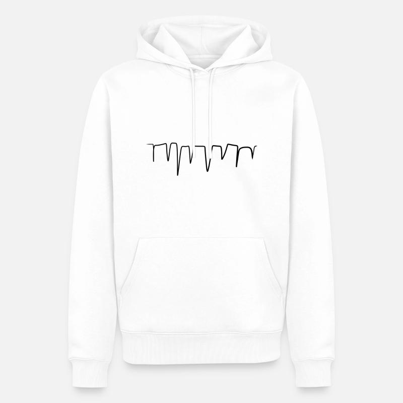 trait de ligne zacken pointu - Sweat à capuche Premium bio Homme - blanc