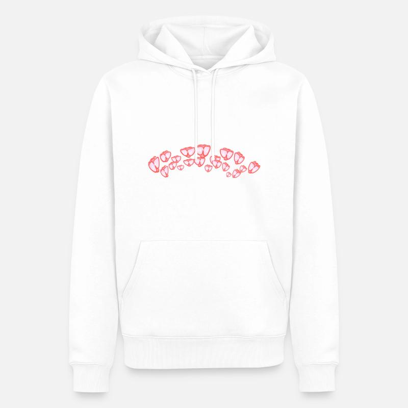 fleurs tulipe ligne rose arc - Sweat à capuche Premium bio Homme - blanc