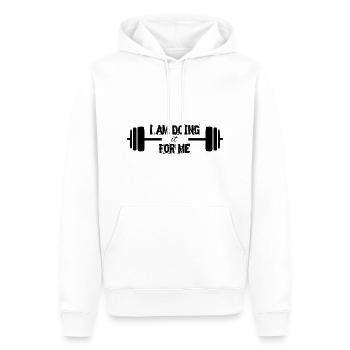 Spruch Ich mache es für mich Fitness Sport Muskeln - Männer Premium Bio Hoodie - Weiß - Vorne - Nico (187cm)