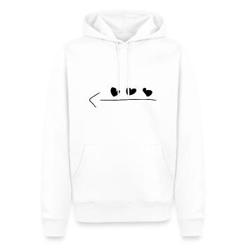 Flèche Trois Coeurs Coeur Rouge - Sweat à capuche Premium bio Homme - blanc - Devant - Nico (187cm)