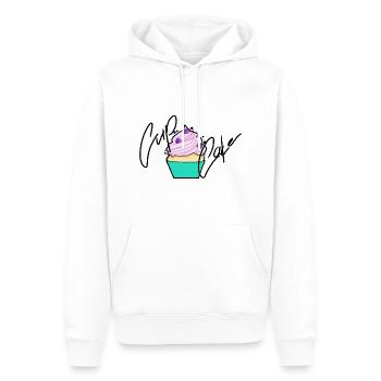 Pastell Cupcake Signatur-Design - Männer Premium Bio Hoodie - Weiß - Vorne - Nico (187cm)