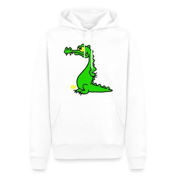 Smiling Crocodile, dreifarbiges Design - Männer Premium Bio Hoodie - Weiß - Vorne - Nico (187cm)