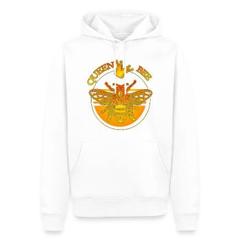 Queen Bee - Reine des abeilles et couronne d’or - Sweat à capuche Premium bio Homme - blanc - Devant - Nico (187cm)