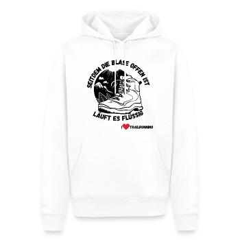 I LOVE TRAILRUNNING - Männer Premium Bio Hoodie - Weiß - Vorne - Nico (187cm)