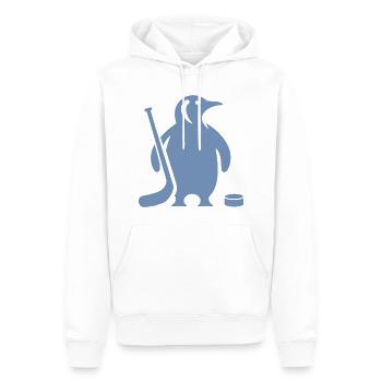 Minimalistische Pinguin Eishockey Silhouette - Männer Premium Bio Hoodie - Weiß - Vorne - Nico (187cm)