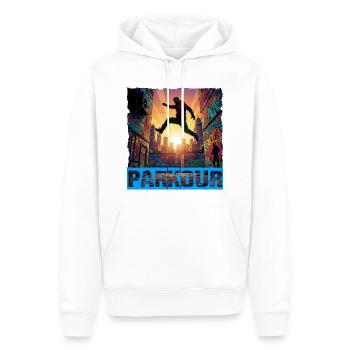 parkour - Men’s Premium Organic Hoodie - white - Front - Nico (187cm)