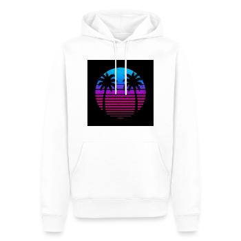 Cercle du Coucher de Soleil du Palmier Néon - Sweat à capuche Premium bio Homme - blanc - Devant - Nico (187cm)