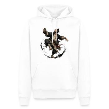 Drunken Master – Martial Arts Design - Männer Premium Bio Hoodie - Weiß - Vorne - Nico (187cm)