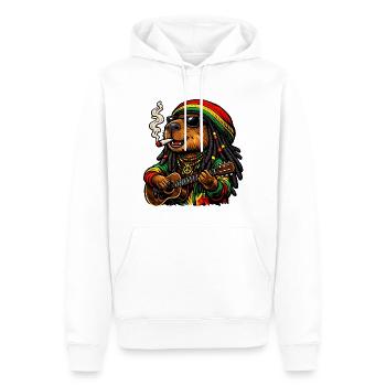 Sweet Capybara in Rastafari Style - Men’s Premium Organic Hoodie - white - Front - Nico (187cm)