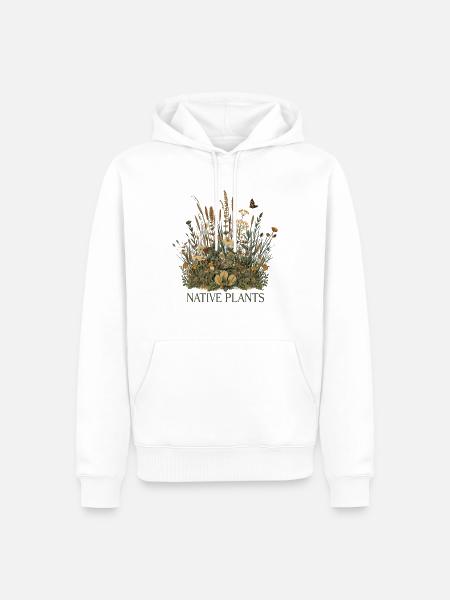 Native Plants – Wildpflanzen Motiv - Männer Premium Bio Hoodie - Weiß