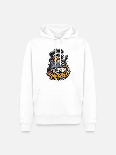 Emotionaler Müllsupport Waschbär - Männer Premium Bio Hoodie - Weiß
