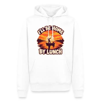 Bis Mittag bin ich zu Hause - Männer Premium Bio Hoodie - Weiß - Vorne - Nico (187cm)