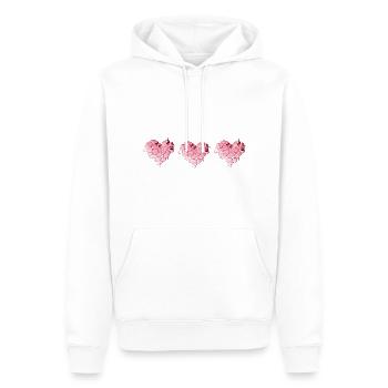 fleurs de rose coeur fleur amour symbole rose - Sweat à capuche Premium bio Homme - blanc - Devant - Nico (187cm)