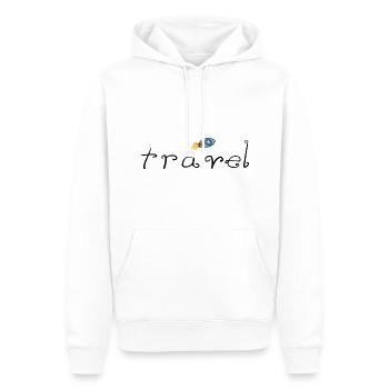 travel rocket fly emigrate - Men’s Premium Organic Hoodie - white - Front - Nico (187cm)