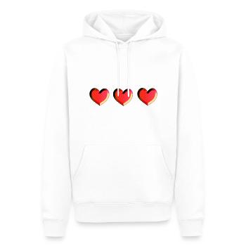 drei herzen rot glitzer - Männer Premium Bio Hoodie - Weiß - Vorne - Nico (187cm)