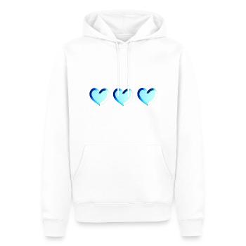 drei herzen blau glitzer - Männer Premium Bio Hoodie - Weiß - Vorne - Nico (187cm)