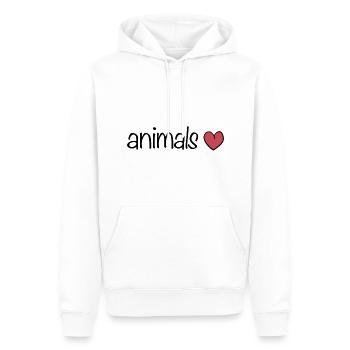 tiere herz tierliebe text - Männer Premium Bio Hoodie - Weiß - Vorne - Nico (187cm)