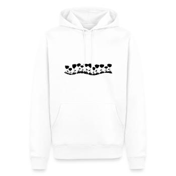 fleurs ligne vague fleur - Sweat à capuche Premium bio Homme - blanc - Devant - Nico (187cm)
