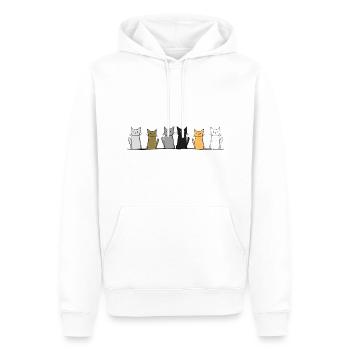 Chats Animaux Ligne Animal Chat Animal de compagnie - Sweat à capuche Premium bio Homme - blanc - Devant - Nico (187cm)