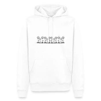 ligne fleurs rose stroke - Sweat à capuche Premium bio Homme - blanc - Devant - Nico (187cm)