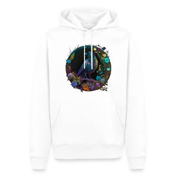 Le Corbeau - Sweat à capuche Premium bio Homme - blanc - Devant - Nico (187cm)