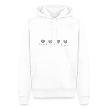 vier graue herzen symbol form liebe - Männer Premium Bio Hoodie - Weiß - Vorne - Nico (187cm)