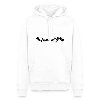 plant line stroke pattern - Men’s Premium Organic Hoodie - white - Front - Nico (187cm)