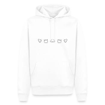 hearts crown cloud shapes symbols - Men’s Premium Organic Hoodie - white - Front - Nico (187cm)