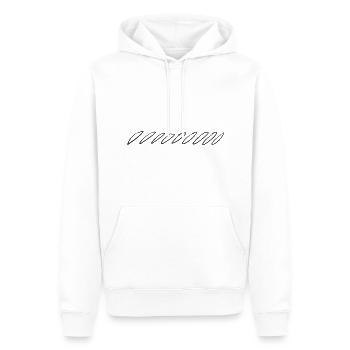 longs cercles ovales à gauche - Sweat à capuche Premium bio Homme - blanc - Devant - Nico (187cm)