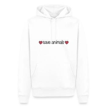 sauver les animaux cœurs bien-être animal nature - Sweat à capuche Premium bio Homme - blanc - Devant - Nico (187cm)