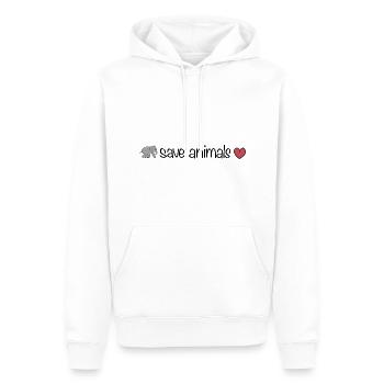 rette Tiere Tier Elefant Herz Tierschutz - Männer Premium Bio Hoodie - Weiß - Vorne - Nico (187cm)