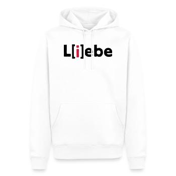 Liebe L(i)ebe L[i]ebe Love | Valentinstag Geschenk - Männer Premium Bio Hoodie - Weiß - Vorne - Nico (187cm)