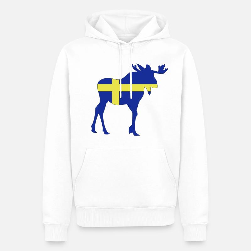 Elch - Männer Premium Bio Hoodie - Weiß