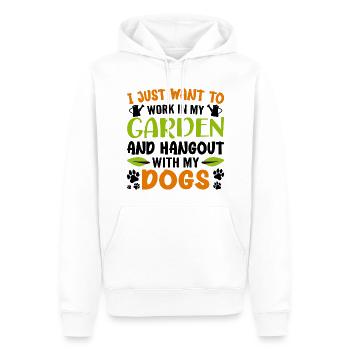 I Just Want To Work In My Garden Hangout With Dogs - Sweat à capuche Premium bio Homme - blanc - Devant - Nico (187cm)