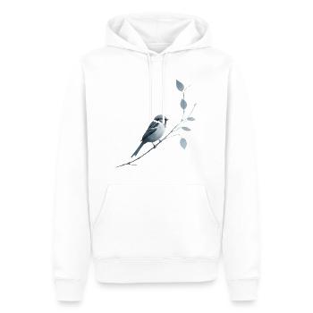 Moineau sur branche - Sweat à capuche Premium bio Homme - blanc - Devant - Nico (187cm)