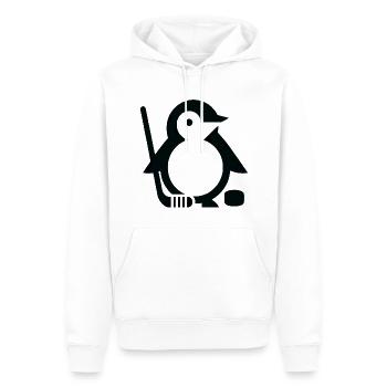 Minimalistischer Pinguin Eishockeyspieler - - Männer Premium Bio Hoodie - Weiß - Vorne - Nico (187cm)