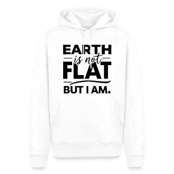 Satire Flat Earth Ironic Jokes - Men’s Premium Organic Hoodie - white - Front - Nico (187cm)