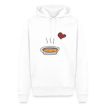 Soupe alimentaire - Sweat à capuche Premium bio Homme - blanc - Devant - Nico (187cm)