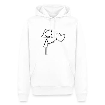 Künstlerin zeichnung - Männer Premium Bio Hoodie - Weiß - Vorne - Nico (187cm)