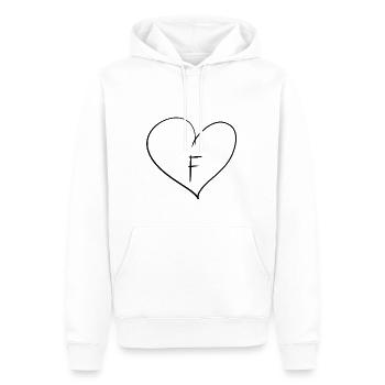 Herz Buchstabe - Männer Premium Bio Hoodie - Weiß - Vorne - Nico (187cm)