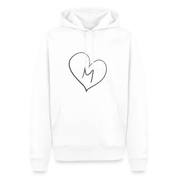 Herz Buchstabe - Männer Premium Bio Hoodie - Weiß - Vorne - Nico (187cm)