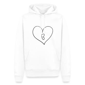 Herz Buchstabe - Männer Premium Bio Hoodie - Weiß - Vorne - Nico (187cm)
