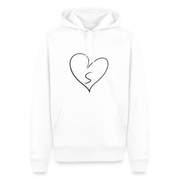 Herz Buchstabe - Männer Premium Bio Hoodie - Weiß - Vorne - Nico (187cm)