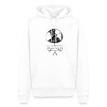 Changement climatique Protection du climat - Sweat à capuche Premium bio Homme - blanc - Devant - Nico (187cm)